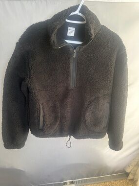 No Boundaries black Sherpa Half-Zip Pullover